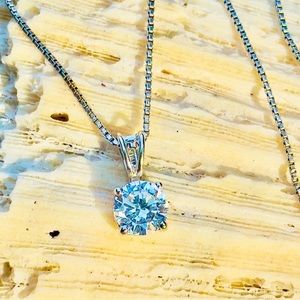 Ross-Simons Sterling Silver 925 Cubic Zirconia Pendant & Chain